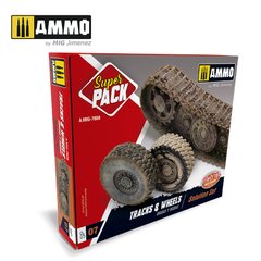 Набір для створення реалістичних ефектів іржі і бруду на гусеницях і колесах Weathering Sets TRACKS & WHEELS SUPER PACK Ammo Mig 7808