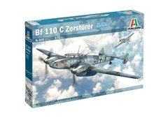 Assembled model 1/72 fighter Bf 110 C Zerstorer Italeri 0049