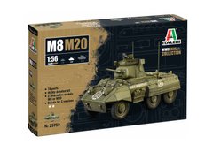 Assembled model 1/56 armored car M8/M20 Italeri 25759