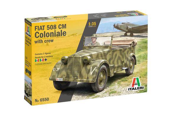 Сборная модель 1/35 автомобиль Fiat 508 CM Coloniale с экипажем Italeri 6550