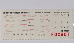 Decal 1/72 technical inscriptions for Soviet surface-to-air missiles Kh-29L/T (AS-14 Kedge), pylons APU-58-1 Foxbot 72-064, In stock