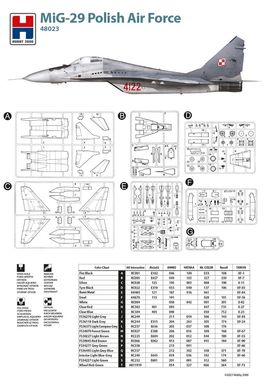 Assembled model 1/48 aircraft MiG-29 Polish Air Force Hobby 2000 48023