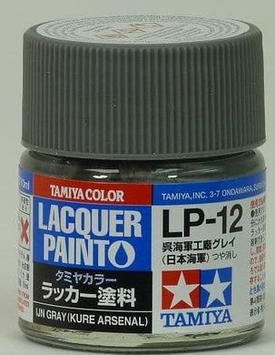 Нитро-краска LP12 серая матовая (IJN Cray Kure Arsenal), 10 мл. Tamiya 82112