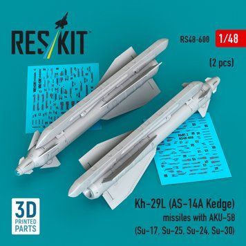 Масштабна модель 1:48 ракети Х-29Л (АС-14А Kedge) з АКУ-58 (2 шт.) Reskit RS48-0600