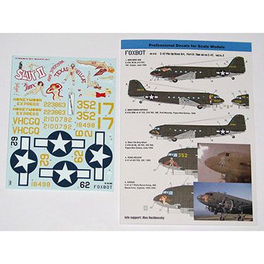 Decal 1/48 Douglas C-47 Skytrain/Dakota Pin-Up Nose Art No Technical Labels (Part 2) Foxbot 48-018A, In stock