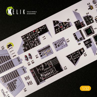 Інтер'єрні 3D наклейки для комплекту F-14D Super Tomcat Trumpeter (1/32) Kelik K32014, В наявності