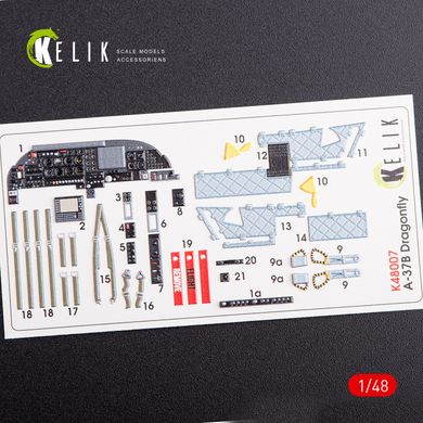 A-37B Dragon Fly Interior 3D Stickers for Trumpeter Kit (1/48) Kelik K48007, In stock