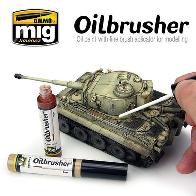 Олійна фарба з вбудованим пензлем-аплікатором OILBRUSHER Темно-синій Ammo Mig 3504