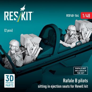 Figures 1:48 Rafale B pilots sitting in ejection seats for Revell kit (2 pcs.) Reskit RSF48-0164