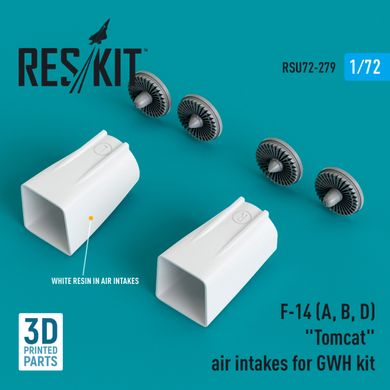 1/72 Scale Model F-14(A, B, D) "Tomcat" Air Intakes for GWH Kit (3D Print) Reskit RSU72-0279, In stock