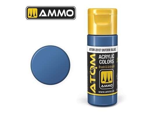Acrylic paint ATOM Uniform Blue Ammo Mig 20107