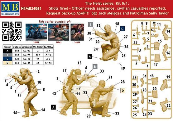 Фігури 1:24 Сержант Джек Мельгоза і патрульний Саллі Тейлор. Серія "Пограбування", набір №1 MASTER BOX 24064