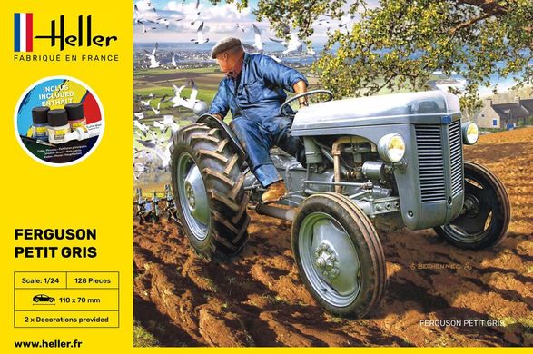 Сборная модель 1/24 трактор Ferguson Le Petit Gris Стартовый набор Heller 57401