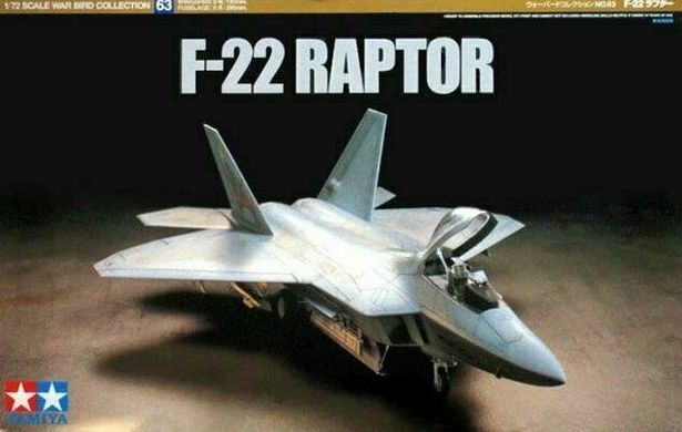 Збірна модель 1/72 літака Lockheed Martin F-22 Raptor Tamiya 60763