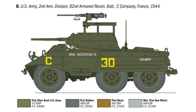 Сборная модель 1/35 бронеавтомобиль M8 Грейхаунд Italeri 6364
