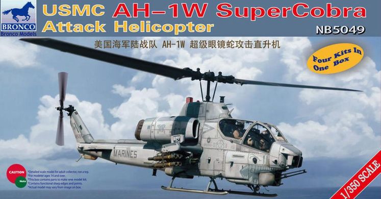 Сборные модели вертолетов USMC AH-1W SuperCobra Attack Helicopter Bronco NB5049