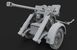Assembled model 1/35 gun 2.8 cm spzb 41 on a large steel wheeled cart with