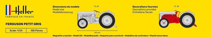 Prefab model 1/24 Ferguson Le Petit Gris tractor Heller 57401 starter kit