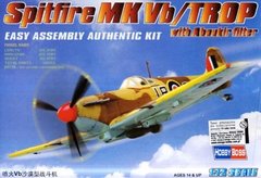 Assembly model 1/72 aircraft Spitfire Mk Vb/Trop with Aboukir Filter Easy Assembly HobbyBoss 80214