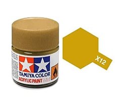 Акриловая краска X12 золотистый металлик (Gold Leaf) 10мл Tamiya 81512