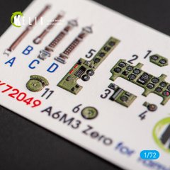 Interior 3D Stickers for A6M3 Zero Tamiya Kit (1/72) Kelik K72049, In stock