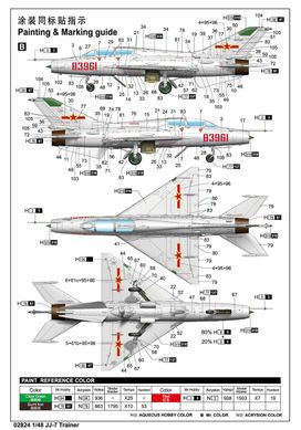 Сборная модель 1/48 реактивный самолет JJ-7 Trainer (МиГ-21УМ) Trumpeter 02824