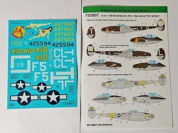 Декаль 1:32 для Lockheed P-38 Lightning - Pin-Up Nose Art Part I Foxbot 32-019