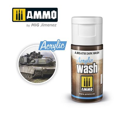 Акриловая смывка Темная WASH Dark Ammo Mig 0708