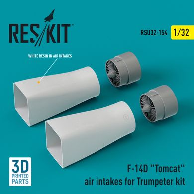 1/32 Scale Model F-14D "Tomcat" Air Intakes for Trumpeter Kit (3D Print) Reskit RSU32-0154, In stock