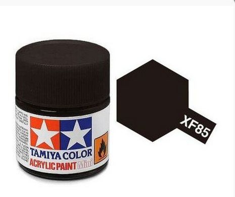 Акриловая краска XF85 резина черная (Rubber Black) 10мл Tamiya 81785