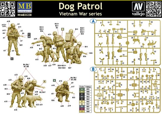 Фігури 1/35 Американський патруль у В'єтнамі та собачка MASTER BOX 35238