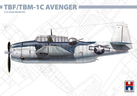 Сборная модель 1/72 винтовой самолет Грумман TBF / TBM-1C Мститель Hobby 2000 72009