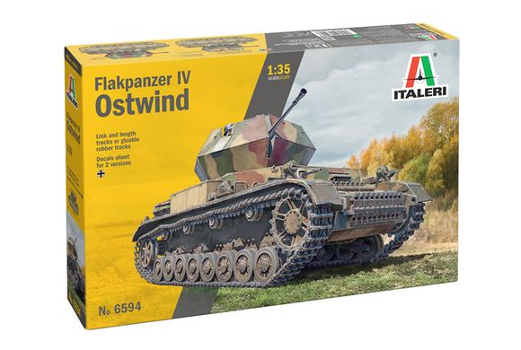 Assembled model 1/35 self-propelled anti-aircraft gun Flakpanzer IV Ostwind Italeri 6594