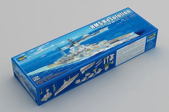Сборная модель 1:350 корабль British Battleship HMS Resolution Trumpeter 05379