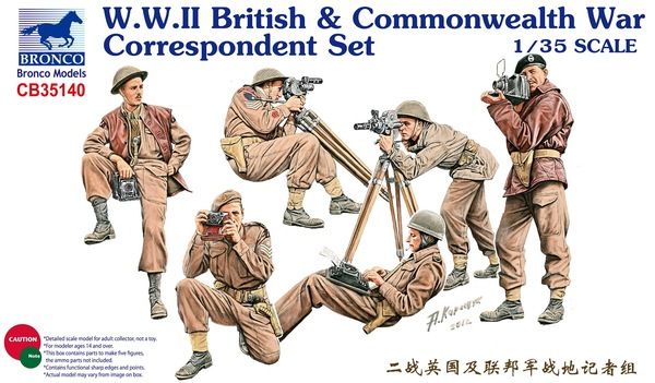 WWII British and Commonwealth War Correspondents 1/35 Scale Model Kit