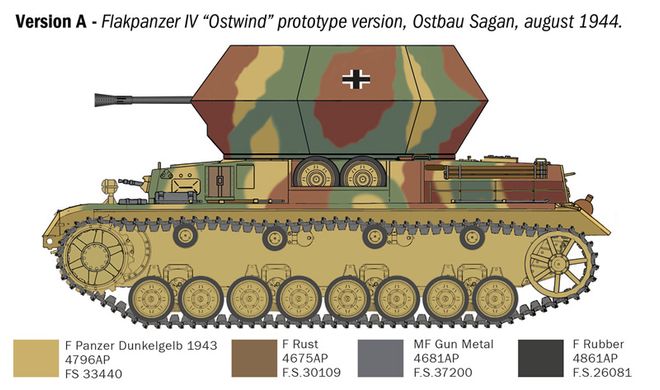 Збірна модель 1/35 самохідна зенітна установка Flakpanzer IV Ostwind Italeri 6594