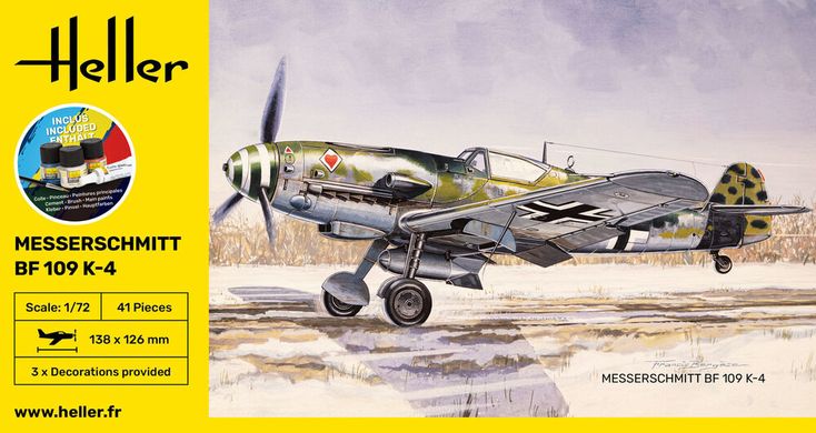 Збірна модель 1/72 літак Messerschmitt Bf 109 K-4 Стартовий набір Heller 56229