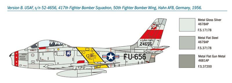 Збірна модель літака F-86F Sabre 1:72 Italeri 1426