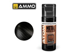Acrylic paint ATOM METALLIC Black Ammo Mig 20168
