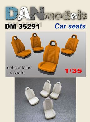 Масштабна модель 1/35 автомобільні сидіння (4 шт), смола DAN Models 35291, В наявності