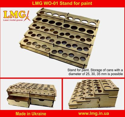 Paint stand, two-piece storage shelf Laser Model Graver LMG WO-01