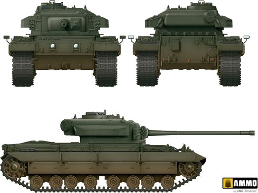 Assembled model 1/35 tank British Heavy Tank FV221 Caernarvon Amusing Hobby 35A042