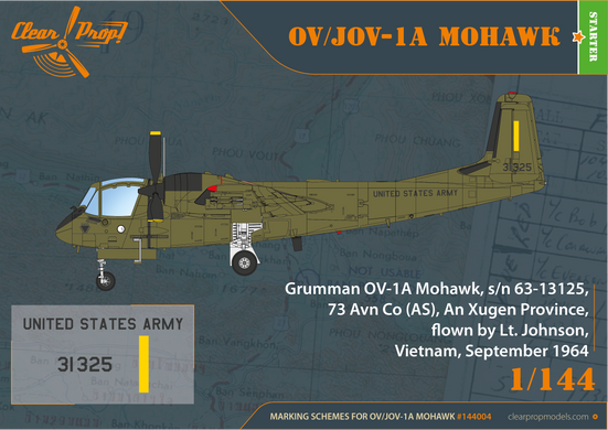 Prefab model 1/144 airplane OV-1 A/JOV-1A Mohawk Clear Prop 144004