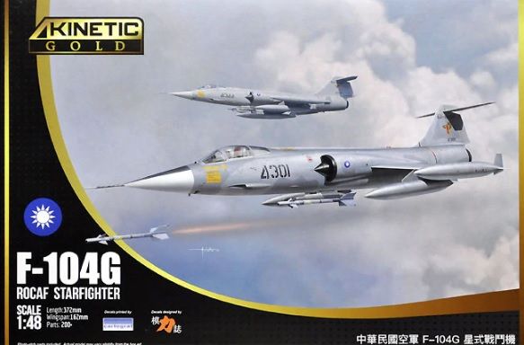 Збірна модель 1/48 реактивний літак F-104G ROCAF Starfighter Kinetic 48077