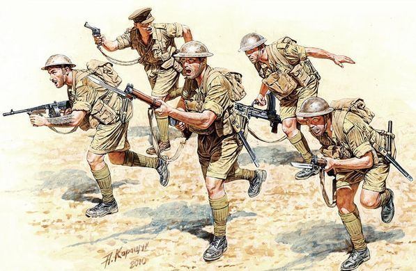 Figures 1:35 British Infantry in Action (North Africa 1941-1943). Battles in the Desert. Set of 2 MASTER BOX 3580