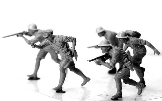 Figures 1:35 British Infantry in Action (North Africa 1941-1943). Battles in the Desert. Set of 2 MASTER BOX 3580