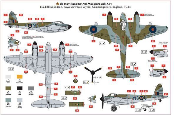 Збірна модель 1:72 літак de Havilland Mosquito B.XVI / B.35 / TT.35 Airfix A04070