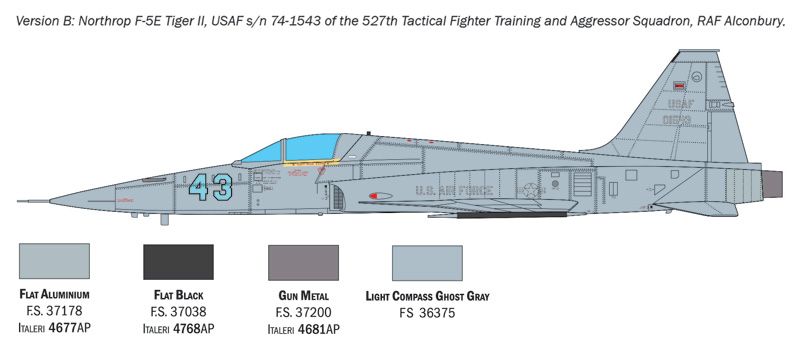 Збірна модель 1/48 багатоцільовий винищувач F-5E Tiger II Italeri 2827
