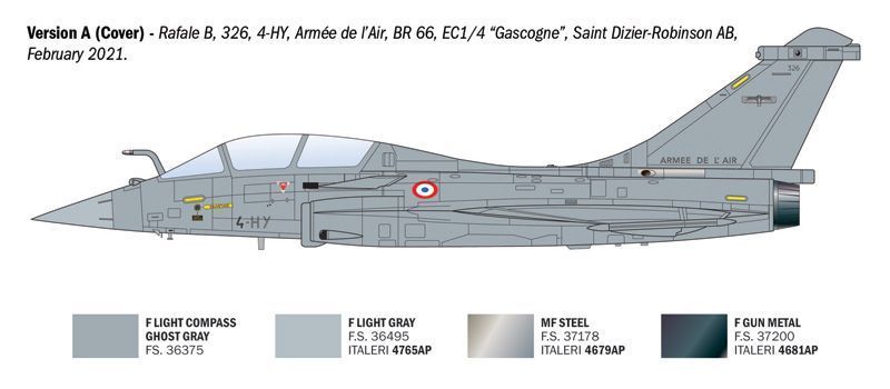 Сборная модель 1:72 самолет Rafale B Italeri 90092