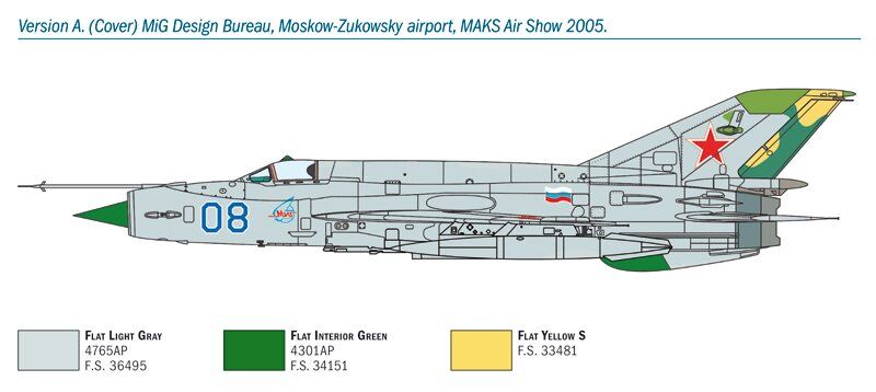 Збірна модель літака MiG-21bis "Fishbed" Italeri 1427